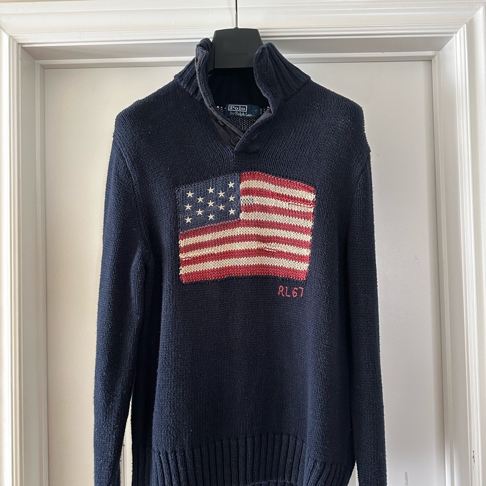 Ralph Lauren Navy Flag Sweater